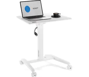SENSE7 Mobilný nastaviteľný písací stôl s kolieskami biela / 70 x 52cm / nosnosť 8kg