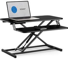 SENSE7 Pracovný stôl čierna / Konvertor na stôl s nastaviteľnou výškou / nosnosť 13kg