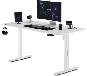 SENSE7 Nojo Pracovný stôl biela / elektricky nastaviteľná výška / 140 x 70cm / nosnosť 80kg