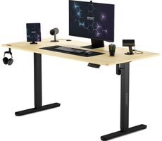 SENSE7 Nojo Pracovný stôl čierna-borovica / elektricky nastaviteľná výška / 140 x 70cm / nosnosť 80kg