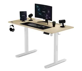 SENSE7 Nojo Pracovný stôl biela-borovica / elektricky nastaviteľná výška / 120 x 60cm / nosnosť 70kg