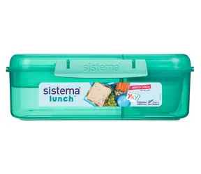 Sistema Lunch Bento Delený desiatový box s nádobou na jogurt a 2 tácky 1.65 l mätová