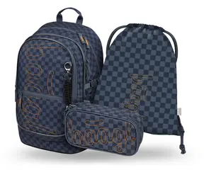 BAAGL SET 3 Core Ska modrý: batoh, peračník, vrecko GRS