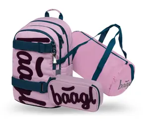 BAAGL SET 3 Skate Rose: batoh, peračník, športová taška GRS