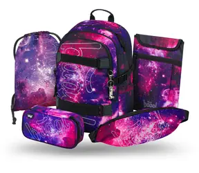 BAAGL SET 5 Skate Galaxy: batoh, peračník, sáčok, ľadvinka, obal na notebook