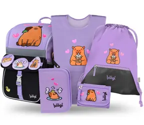 BAAGL SET 5 Zippy Kapybara: aktovka, peračník, sáčok, zástera, peňaženka