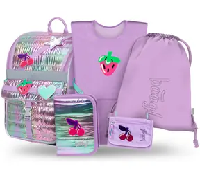 BAAGL SET 5 Zippy Lavender: aktovka, peračník, sáčok, zástera, peňaženka