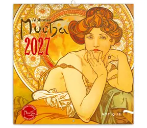 NOTIQUE Poznámkový kalendár Alfons Mucha 2027, 20 x 20 cm