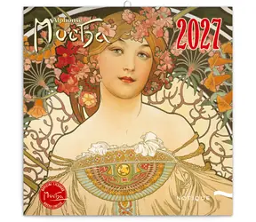 NOTIQUE Poznámkový kalendár Alfons Mucha 2027, 30 x 30 cm