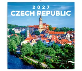 NOTIQUE Poznámkový kalendár Česká republika 2027, 20 x 20 cm