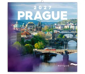NOTIQUE Poznámkový kalendár Praha 2027, 30 x 30 cm