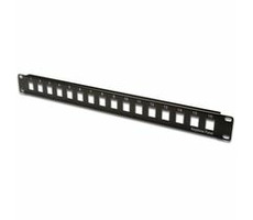 DIGITUS 19&quot; Patch panel / netienený / 16 portov / neosadený / 1U / čierna farba / RAL 9005