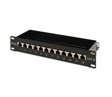 DIGITUS Patch panel, CAT6, 10 &quot;, 12xSTP RJ45, čierna
