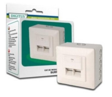DIGITUS Zásuvka 2xRJ45 na omietku, STP Cat5e