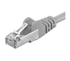 PremiumCord FTP CAT5E 1m / Patch kábel / RJ45-RJ45 / šedá