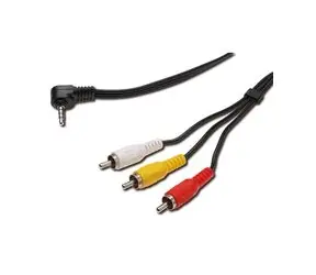 PremiumCord Video + Audio kábel, stereo 3.5mm 4 pinový - 3x CINCH RCA tienený, M/M, 1,5m