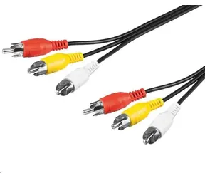 PremiumCord Kábel 3x CINCH-3x CINCH M/M 2m