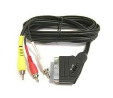 PremiumCord Kábel SCART - 3xCINCH M/M 1.5m in/out prepínač