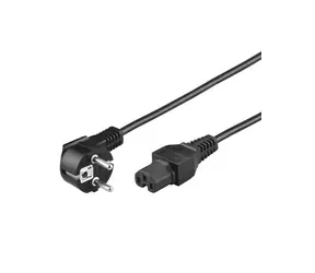 PremiumCord Kábel sieťový 230V k počítaču 2m IEC 320 C15 konektor s drážkou