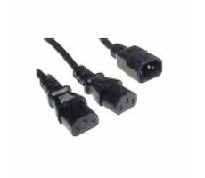 PremiumCord Kábel sieťový 230V, Y-kábel predlžovací M-2x F