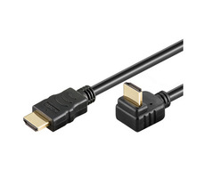 PremiumCord HDMI High Speed + Ethernet kábel, pozlátený zahnutý konektor 270 ° 10m