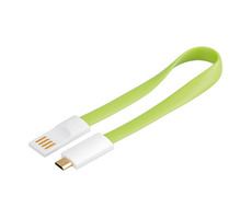 PremiumCord Kábel micro USB, AB 0,2m magnetický, farba zelená / dopredaj