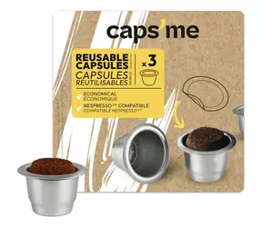 CAPSME Nespresso znovu plniteľné kapsule / 3ks / bez kávy