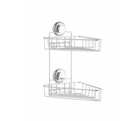 Compactor Bestlock Dvojitá rohová polička do kúpeľne chróm