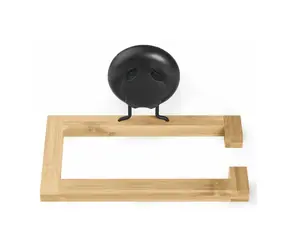 Compactor Bestlock SPA Bamboo Držiak na toaletný papier bez vŕtania čierny