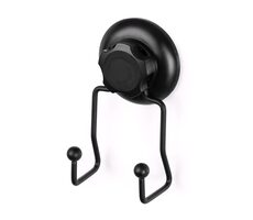 Compactor Bestlock Dvojitý háčik do kúpeľne s prísavkou čierna / Nosnosť: až 6kg / bez vŕtania