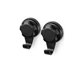 Compactor Bestlock Black Háčiky do kúpeľne s prísavkou čierna (2ks) / bez vŕtania