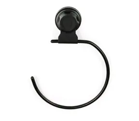 Compactor Bestlock Black Malý vešiak na uteráky s prísavkou čierna / bez vŕtania