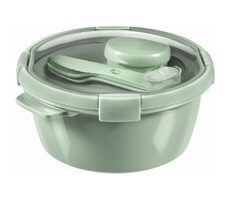 Curver SMART TO GO ECO 1.6l Okrúhla dóza s príborom &amp; mištičkou a táckou zelená