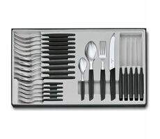 VICTORINOX Swiss Modern príborový set 24ks čierna / nerezová oceľ
