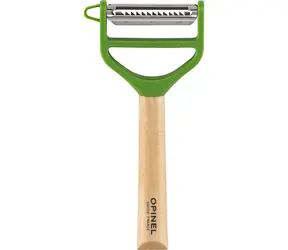 Opinel škrabka na zeleninu 2 čepieľky zelená / čepeľ Julianne / drevená rukoväť