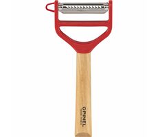 Opinel škrabka na zeleninu 2 čepieľky červená / čepeľ Julianne / drevená rukoväť