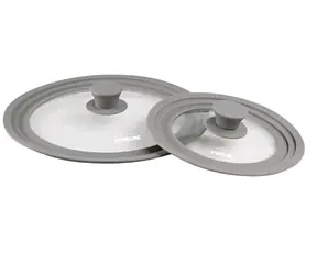 Stoneline 13705 Set univerzálnych pokrievok na hrnce s priemerom 16/18/20 cm a 24/26/28 cm / 2 ks / sklo + silikón