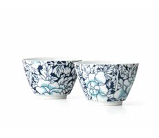 Bredemeijer Yantai Sada šálok na čaj modrá / 2 ks / porcelán