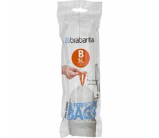 Brabantia PerfectFit Type B Vrecká do odpadkového koša 5L / zaťahovacie / 20ks v balení