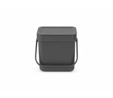 Brabantia Sort &amp; Go Odpadkový kôš 3L tmavo šedá / s rukoväťou / plast / 18.8 x 18.1 x 13.9 cm