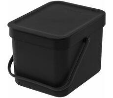 Brabantia Sort &amp; Go Odpadkový kôš 6 L tmavo šedý / s rukoväťou / plast / 20 x 18.1 x 24.5 cm
