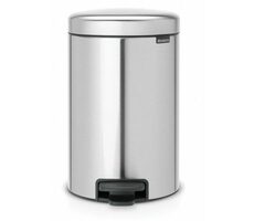 Brabantia Newicon Pedálový odpadkový kôš 12 L odtlačkovzdorná matná strieborná / priemer 25.1 cm / výška 41.1 cm
