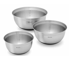 Brabantia Sada mís 3 kusy nerez oceľ / silikón strieborno-čierna / objem 1, 1.6 a 3 litre