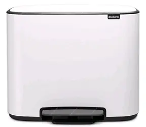Brabantia Bo Pedálový odpadkový kôš na triedený odpad 11 + 23 L biela / 54 x 44 x 36.3 cm