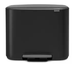 Brabantia Bo Pedálový odpadkový kôš na triedený odpad 3 x 11 L čierna / 54 x 44 x 36.3 cm