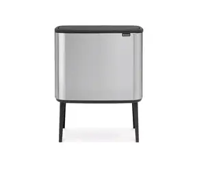 Brabantia Bo Touch Odpadkový kôš na triedený odpad 11 + 23 L matná strieborná / 54 x 68 x 31.2 cm