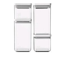 Brabantia TASTY+ Dózy na potraviny 4ks svetlo šedá / 2 x 0.7l &amp; 2 x 1.6 l 
