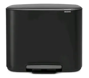 Brabantia Bo Pedálový odpadkový kôš na triedený odpad 11 + 23 L čierna / 54 x 44 x 36.3 cm