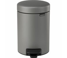 Brabantia Newicon Pedálový odpadkový kôš 3 L minerálny betón sivá / oceľ / priemer 16.8 cm / výška 26.4 cm