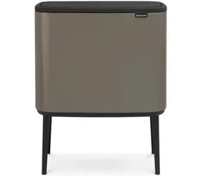 Brabantia Bo Touch Odpadkový kôš na triedený odpad 11 + 23 L platinová / 54 x 68 x 31.5 cm
